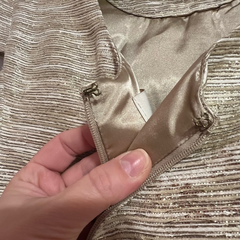 KATE SPADE • GOLD TINSEL STRIPE DRESS - Picture 8 of 8